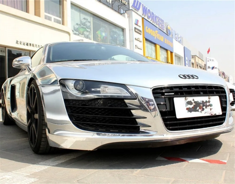 Glossy Silver Mirror Chrome Vinyl Film Car Wrap