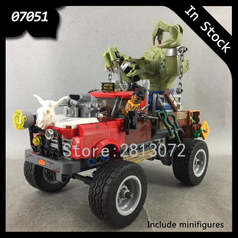 

In stock 07051 Batman Movie Series Crocodile Beast Truck 460Pcs Building Blocks Bricks Education Toys Compatible With 70907