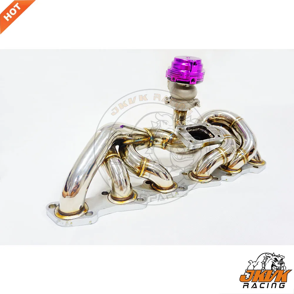 JKVK RACING Low Mount T3 V-band Turbo Header Exhaust Manifold +44mm Wastegate For Skyline R32 R33 R34 RB20 RB25 RB20DET - Цена: 