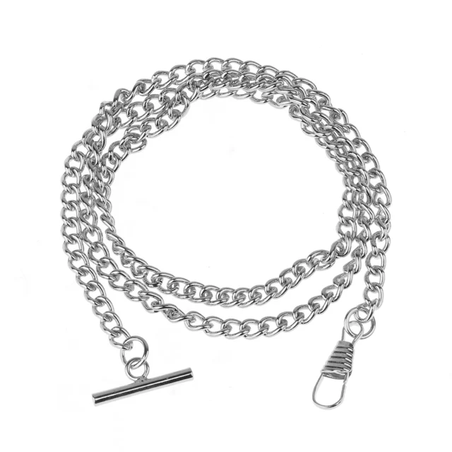 Catena Per Orologio Da Taschino In Metallo - 65 Cm, T-Bar, Stile Antico Per Gilet, Oro/Argento/Bronzo - Foto 3