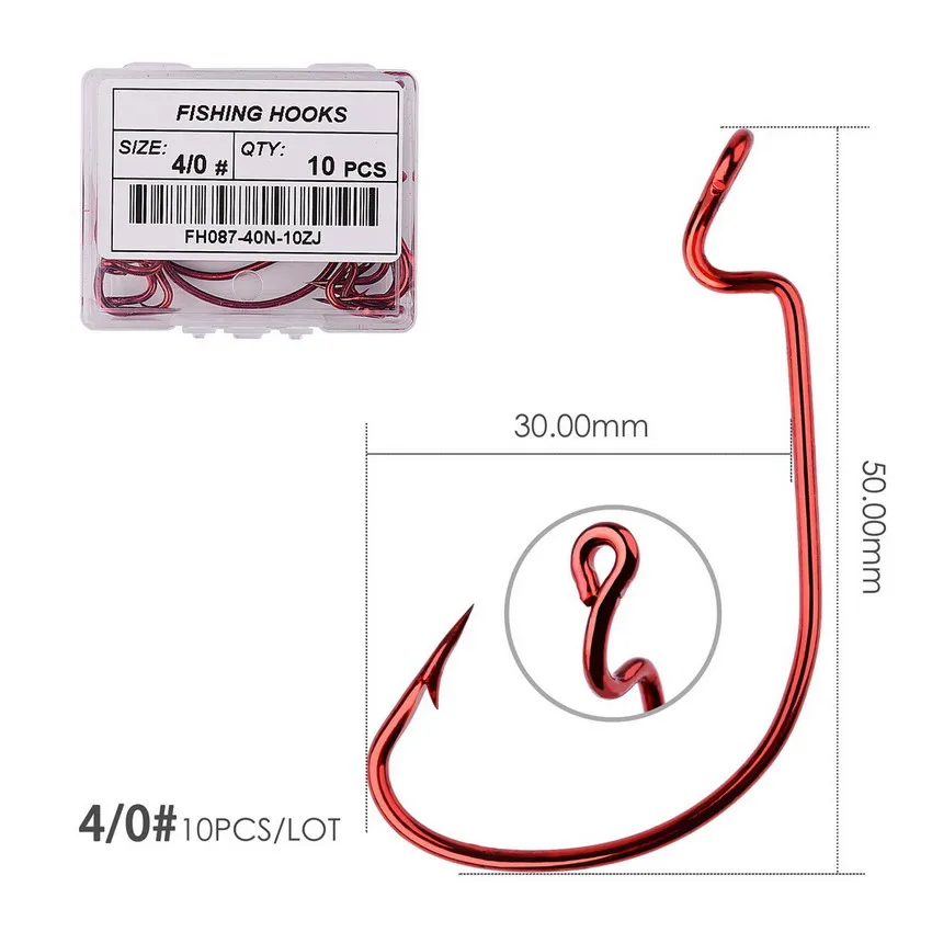 Size 4 0 - 10pc Бронзовых морских рыболовных крючков 10 шт./кор. jig head кривошипно крюк бас рыболовные крючки для мягкой червь приманки brankbait Карп рыболовные снасти аксессуары pesca - Цвет: Size 4 0 - 10pc