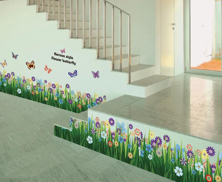 ZY701 Grass Splendor наклейки для тела Skirting маленькие "гостиная спальня наклейки на стену водонепроницаемых съёмных