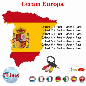 

Newest 1 Year Spain Portugal Cccam europa For Satellite TV Receiver Fast Stable 7 lines WIFI Full HD DVB-S2 Eroupe 7 line ccams