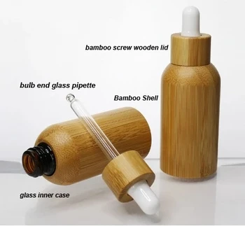 

2pcs 30ml 50ml High-grade Essential Oil Empty Bottles with Natural Bamboo Screw Cap,bamboo Dropper Bottle Essence Liquid, Perfum