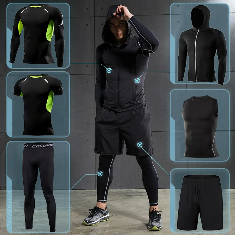 Offerte Palestra di formazione degli uomini abbigliamento sportivo di Fitness Da Ginnastica fisica allenamento Vestiti Vestiti Corsa e Jogging da jogging abbigliamento Sportivo Tuta Dry Fit