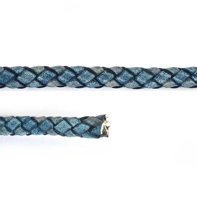 1 м 6 мм круглый черный плетеный шнур из натуральной кожи веревка для браслета ожерелье изготовление ювелирных изделий 6 цветов