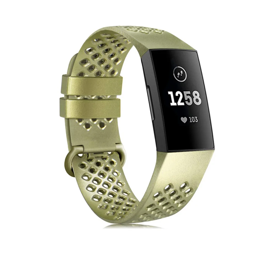 Breathable Bands For Fitbit Charge 4 Smart Watch Bracelet Soft TPU Wrist Band Watch Strap For Fitbit Charge 3 SE Small Large