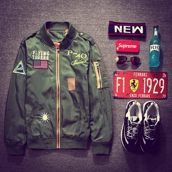 

Bomber Jacket Nice Men Fashion Spring Autumn Military Motorcycle Print Aircraft Jackets Men Flight Pop Pilot Air Force Coat
