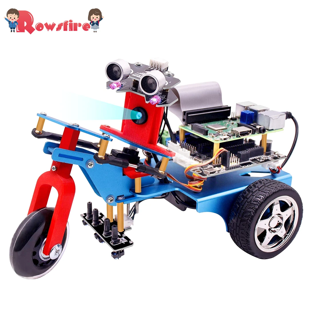  Three-Wheeled Car Shape Smart Robot Car Kit DIY Programmable Robot Kit For Raspberry4/1G(Without/In - 4000443465395
