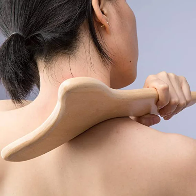New Beech Scraping Board Wooden Guasha Massage Tool For Back Neck Body Meridian Beauty Dredge Board Carbonized Acupuncture Board