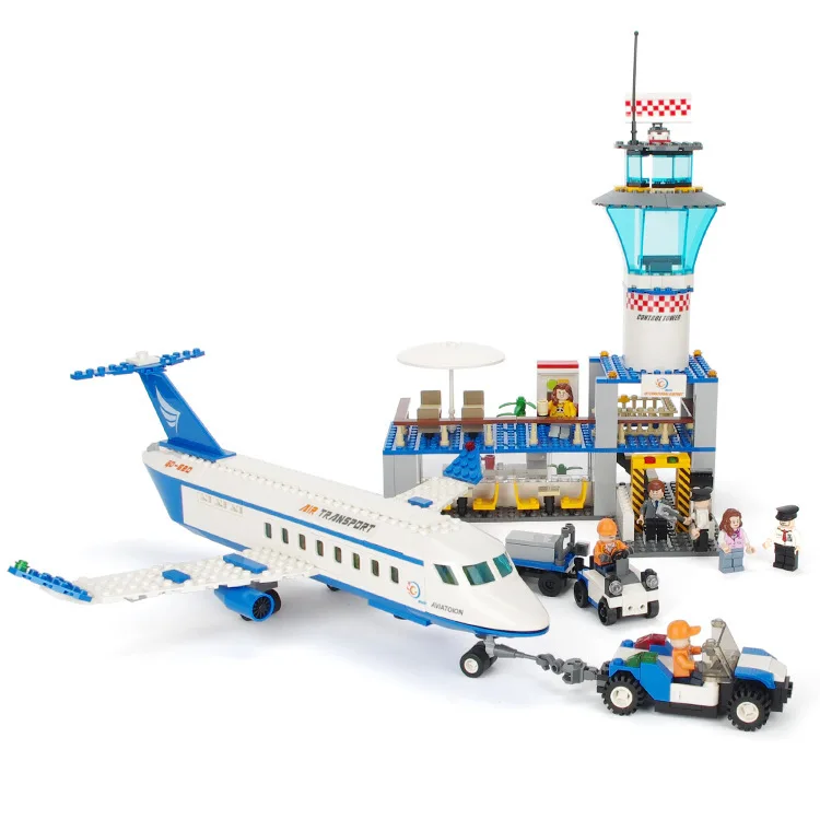 City International Airport 652 шт. авиация Набор строительных блоков Кирпичи Модель Детские