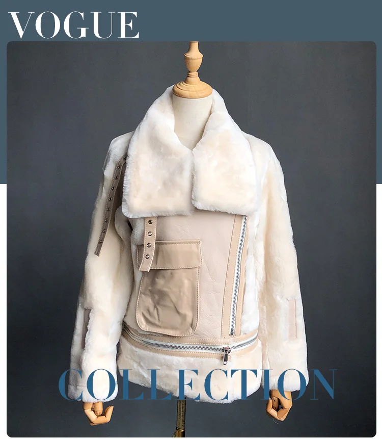Женская модная куртка из натуральной кожи, зимнее теплое меховое пальто из овечьей шерсти, куртки размера плюс, овечья шерсть