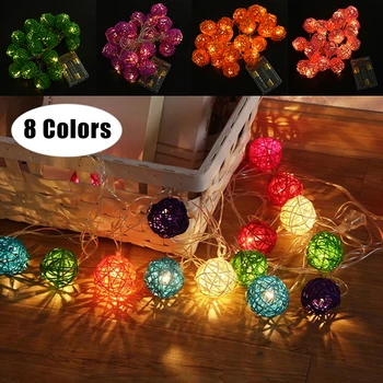 

3M Christmas Led Rattan Ball String Lights Garland Decoration Home Decor Multicolor