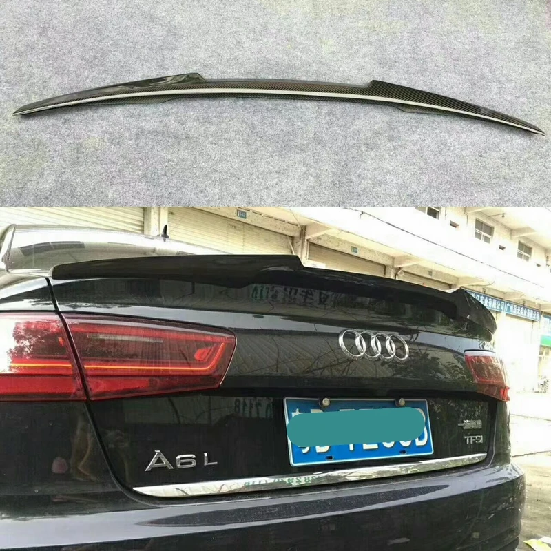 For Audi A6 C7 Spoiler 2012-2018 High Quality Carbon Fiber Rear Trunk Roof Wing Car Styling | Автомобили и мотоциклы