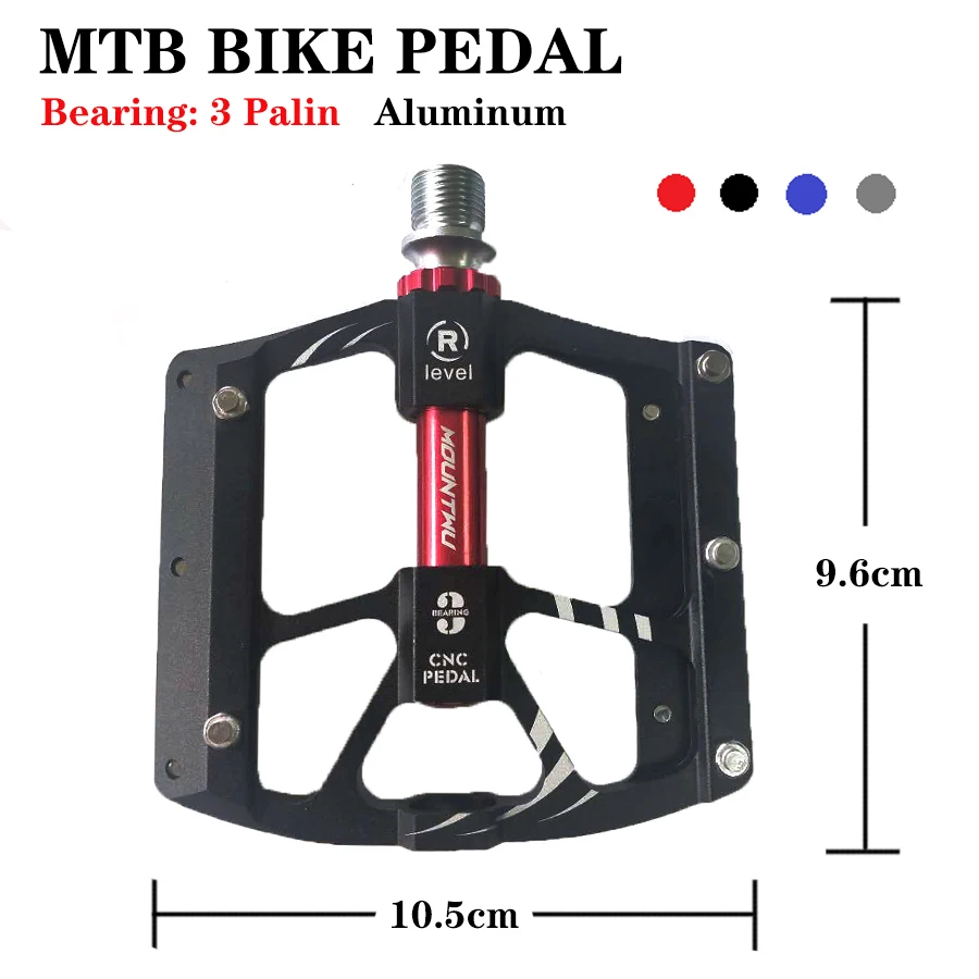 Alston 3 Bearings Mountain Bike Pedals Platform Bicycle Flat Alloy Pedals 9/16 Pedals Non-Slip Alloy Flat Pedals 