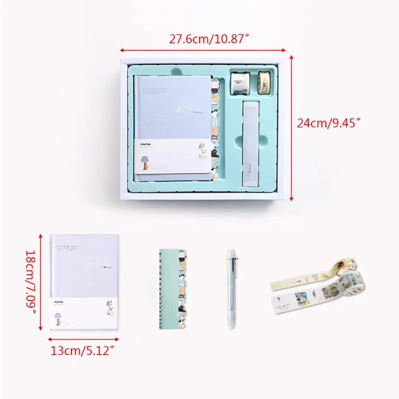 Kawaii List Diary Notebook Hand Book Planner Stationery with Tape Ruler Student