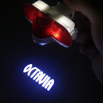 

For Skoda OCTAVIA 2007 2008 2009 2010 2011 2012 OCTAVIA Logo Projector Shadow Light 2pcs 12V LED Courtesy Light Car Door Light