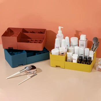 

Fashion New Makeup Organizer Large Capacity Waterproof and Dustproof Bathroom Cosmetic Storage Box Desktop Beauty Storage Drawer