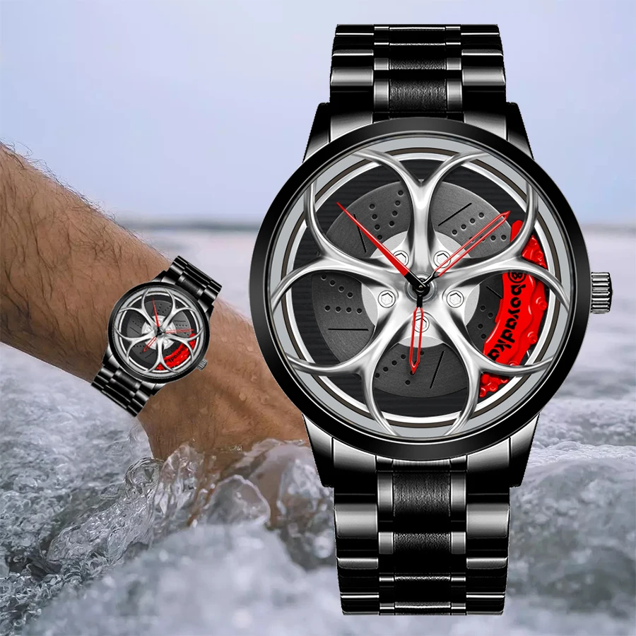 2021 Fashion New Watch Auto Racing Car Watches Stainless Steel Band Cool Black Watch for Men Husband Boyfriend Gift Watch