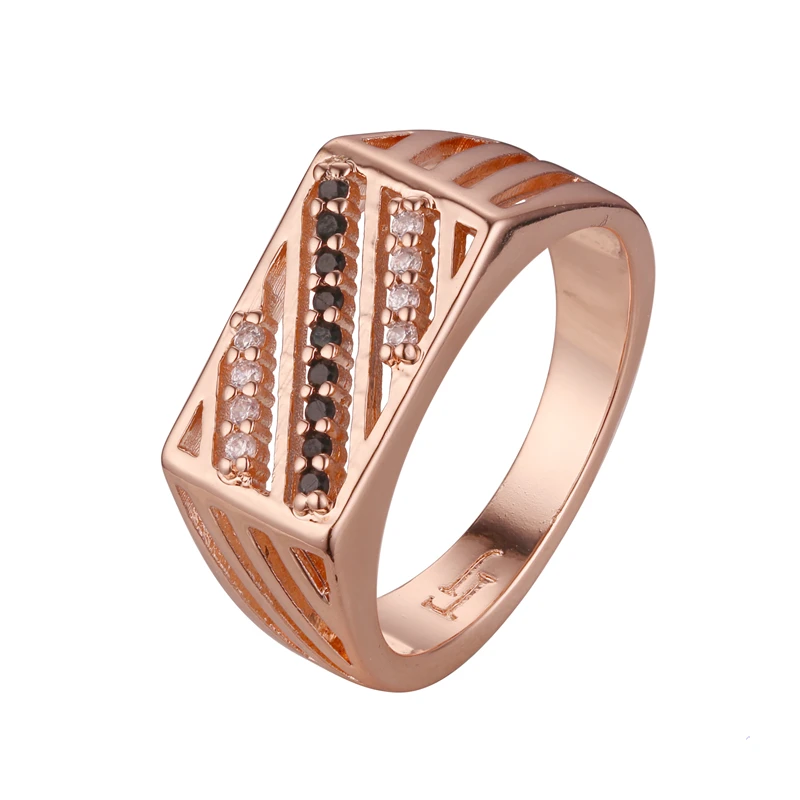 2021 New Arrival Man Black Stone Bands Rings 585 Rose Gold Color Plating Russian Male Jewelry Gift | Украшения и аксессуары