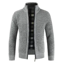 OLOME Fashion Thick Cashmere Knitted Men's Sweaters Cardigan Autumn Black Zipper Knitting Sweater Men Warm Male Cardigans 3XL OLOME Fashion Thick Cashmere Knitted Men's Sweaters Cardigan Autumn Black Zipper Knitting Sweater Men Warm Male Cardigans 3XL