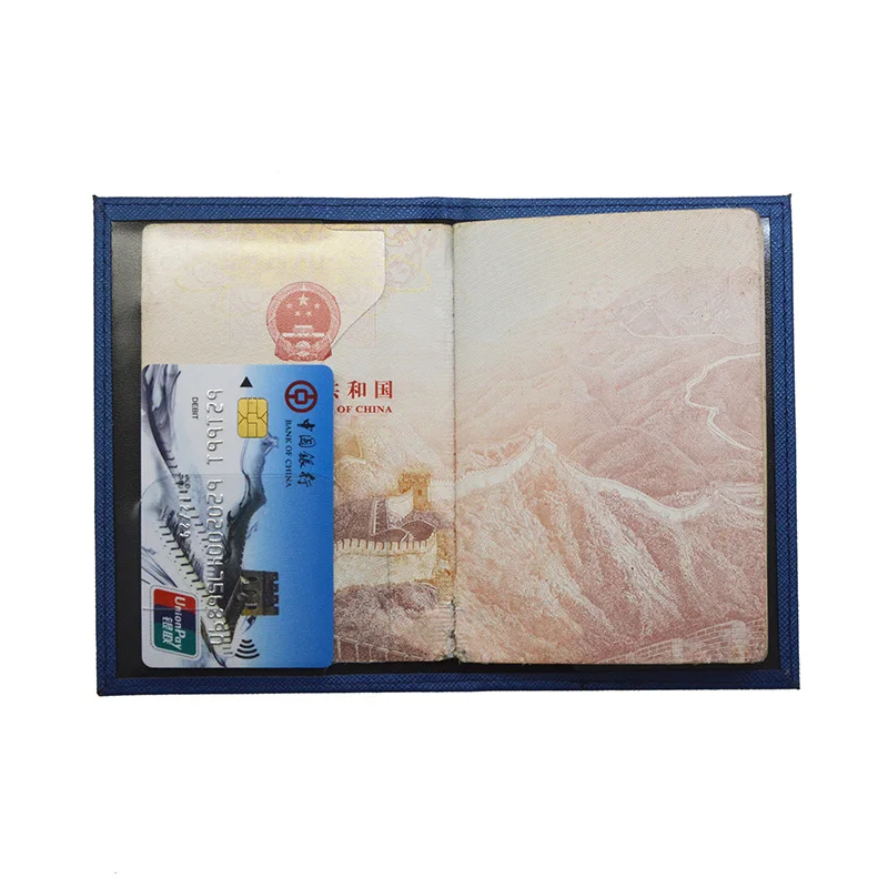 Plain PU Leather Safiano Cross Pattern Bussiness Passport Holder ID Card holder Universal Passport Covers passport holder id card holder card holder
