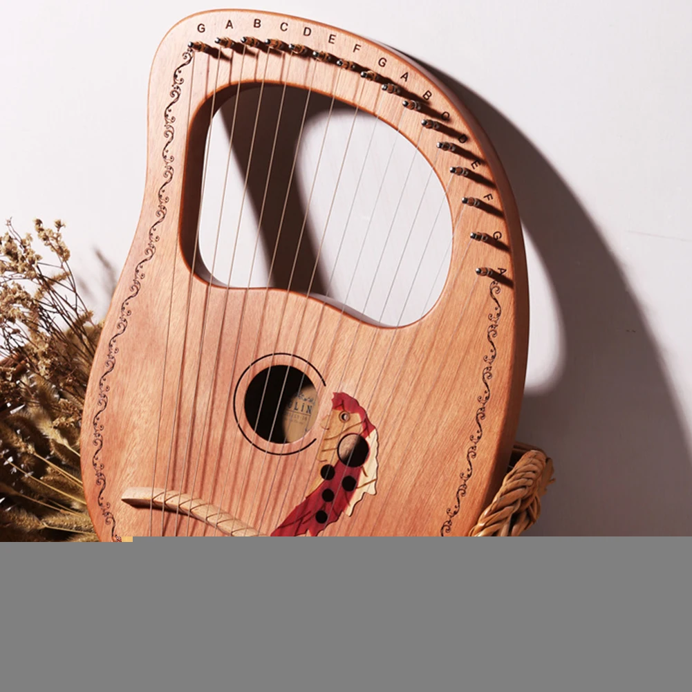Профессиональный музыкальный инструмент для развлечений, для путешествий, портативный, из массива дерева, звук для детей, мини 10, 16 струн, подарок, Lier harp - Цвет: 8