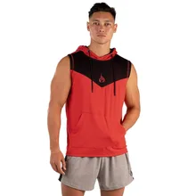 Стиль мышцы брат фитнес жилет Лето стиль Спорт Фитнес Баскетбол Обучение без рукавов с капюшоном жилет