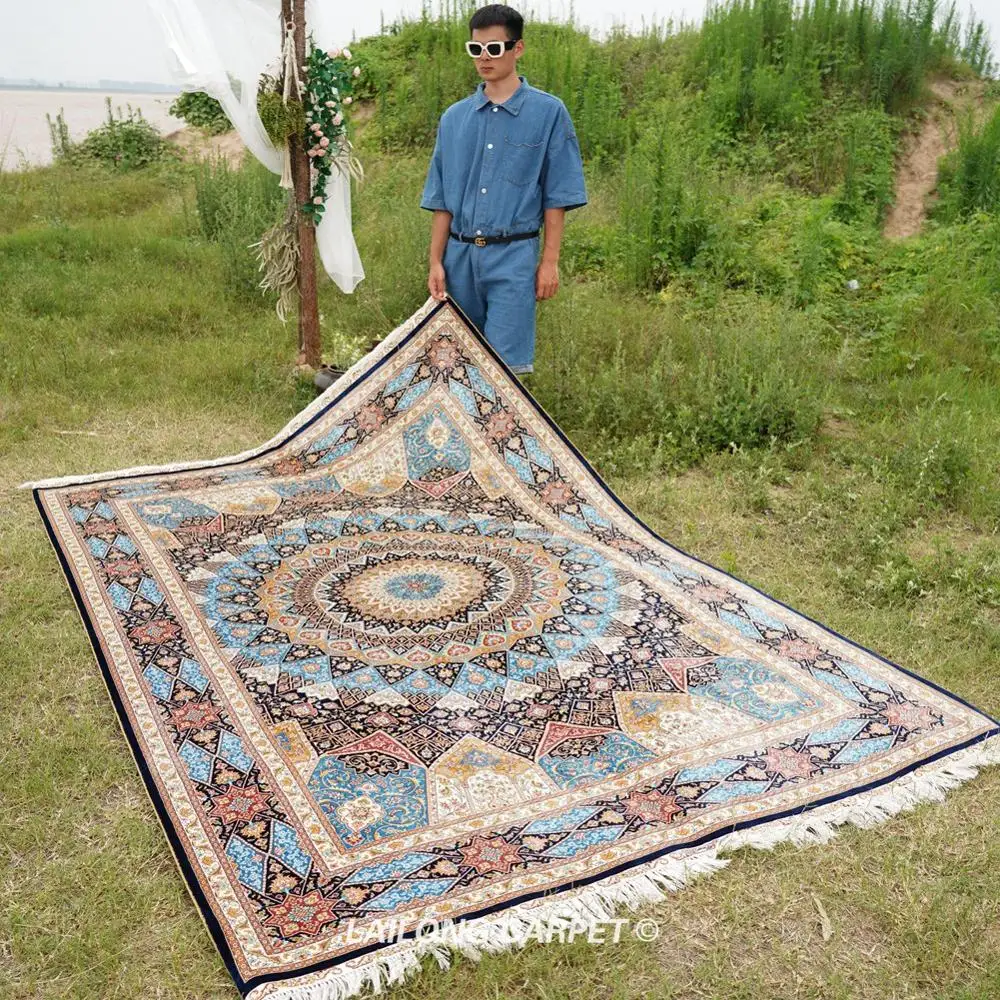 6 'x 9' большой шелковый ковер ручной работы элегантный персидский дизайн шелк