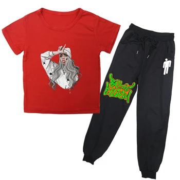 

Girls Clothing Sets Billie Eilish Children Clothes Girl Boys Tops T Shirt Leggings Pants Baby Kids 2 Pcs Suit Costume 2-14 Year