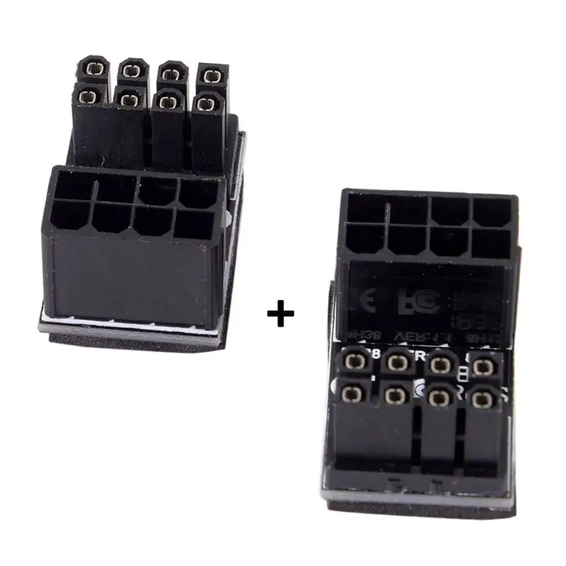 1 пара женский ATX 8Pin до 8Pin Мужской адаптер питания с поворотом на 180 градусов конвертер для настольного компьютера разъем видеокарты