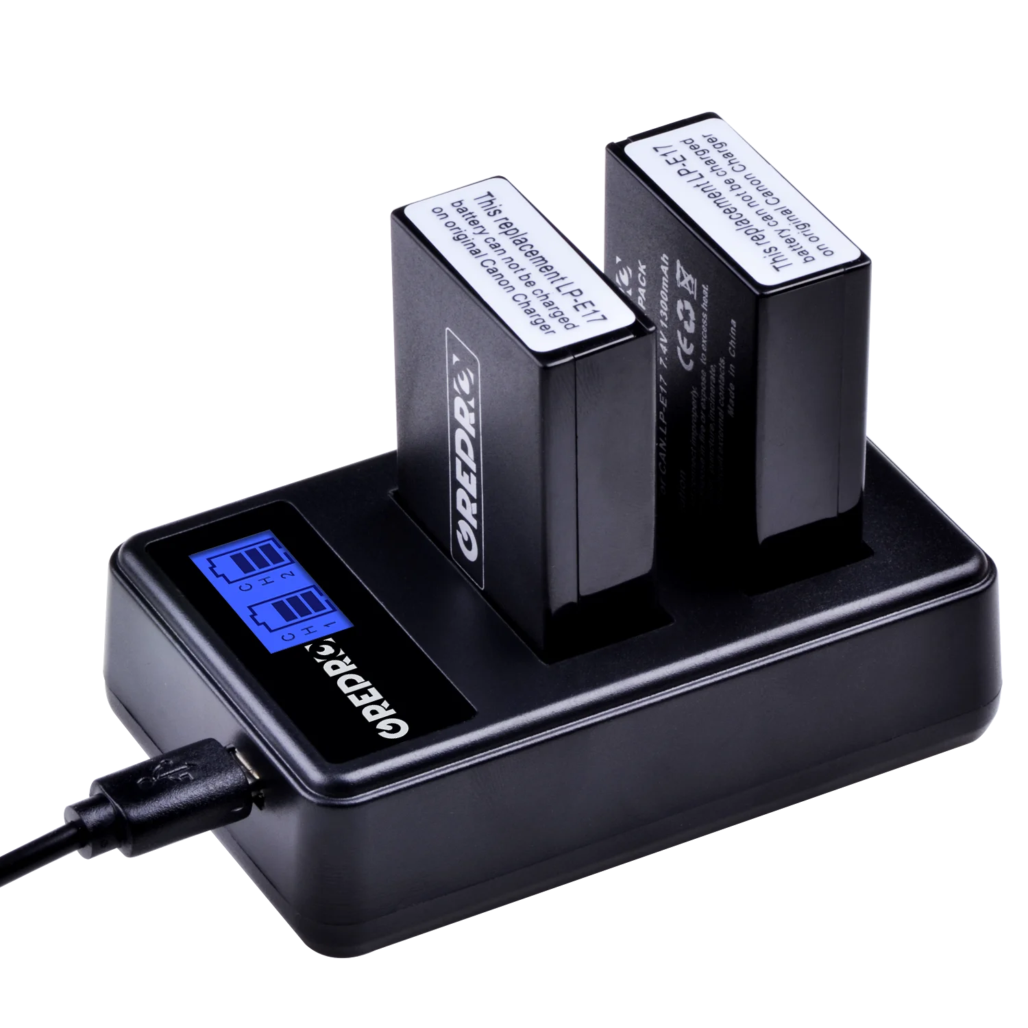 GREPRO 1300mAh LP-E17 LPE17 Аккумулятор для камеры akku+ lcd USB двойное зарядное устройство для Canon EOS 200D M3 M6 750D 760D T6i T6s 800D 8000D