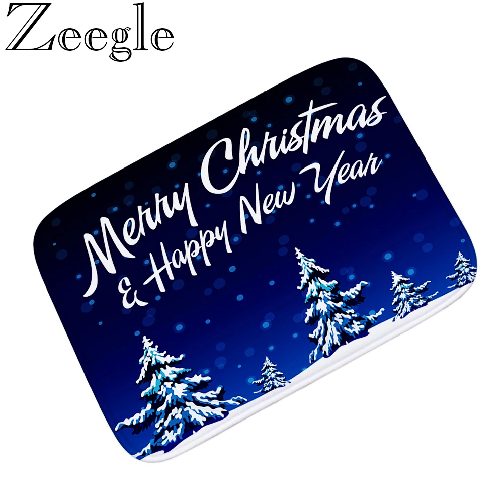 Christmas Carpet Mat Funny Entrance Doormat Floor Mat Kids Room Area Rugs Bedroom Bedside Carpet Absorbent Kitchen Bathroom Mats