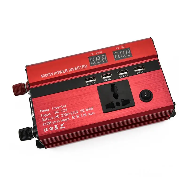 Hot 4000w 5000w 6000w Car Power Inverter Charger DC 12V/24V To AC 220V Sine Wave Converter Interfaces Voltage Transformer Adapte Hot 4000w 5000w 6000w Car Power Inverter Charger DC 12V/24V To AC 220V Sine Wave Converter Interfaces Voltage Transformer Adapte