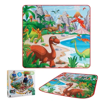 

2 In 1 Game Pad Cartoon Dinosaur Toys Baby Non Slip Folable Play Mats Magic Sticker Climbing With Handle Waterproof Storage Box