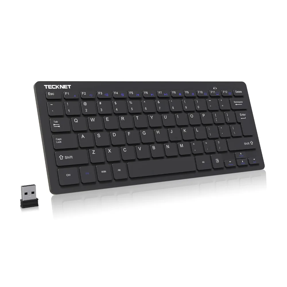 TeckNet Wireless Keyboard Computer Keyboards Slim USB Laptop Single Key board for Mini TV Android Windows 10 8 7 XP