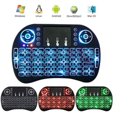ANMONE Mini kablosuz klavye arkadan aydınlatmalı 2.4ghz İngilizce hava fare Touchpad ile el uzaktan kumanda Android TV kutusu X96 GTC