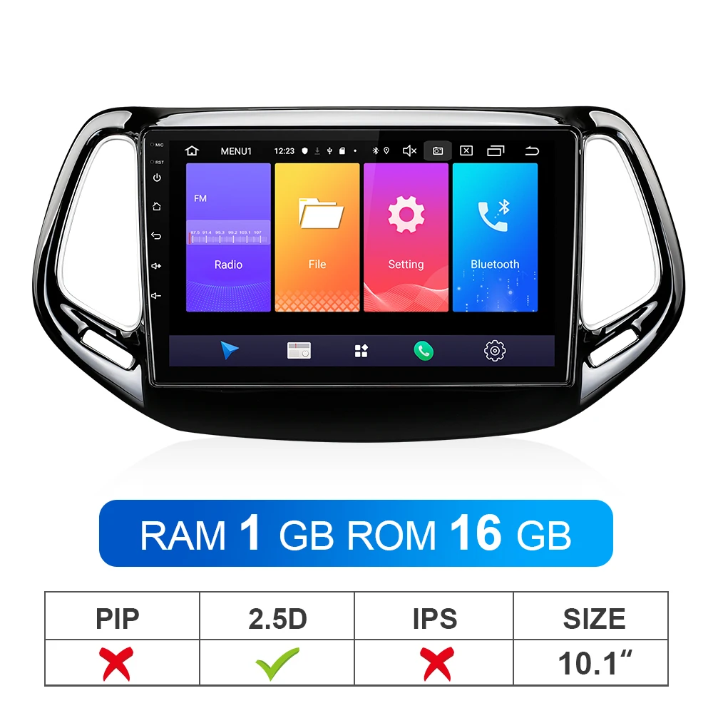 Автомобильный радиоприемник ISUDAR для Jeep Compass 2 МП 2 din Android 9 Авторадио Мультимедиа gps DVR камера ram 2 Гб rom 32 Гб USB - Цвет: RAM 1GB ROM 16GB