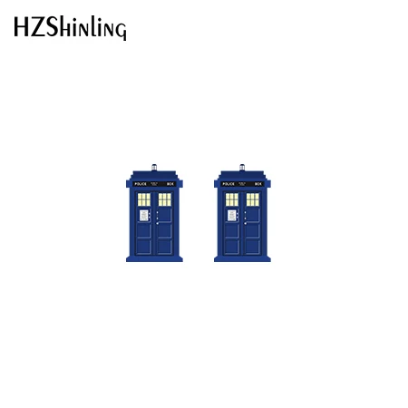 Новые акриловые сережки Dr Who Tardis Dalek, художественные сережки Dinks, серьги из эпоксидной серебра, фото сережки - Окраска металла: 6