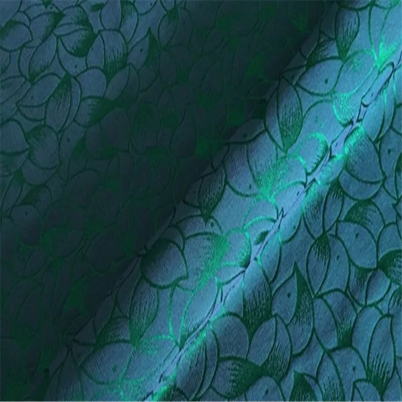 11 dark green Silk Cotton Fabric Jacquard 20m/m 44inches Petal Design Floral Pattern Silk Blend Viscose Material for Han Chinese Clothing - Color: 11 dark green