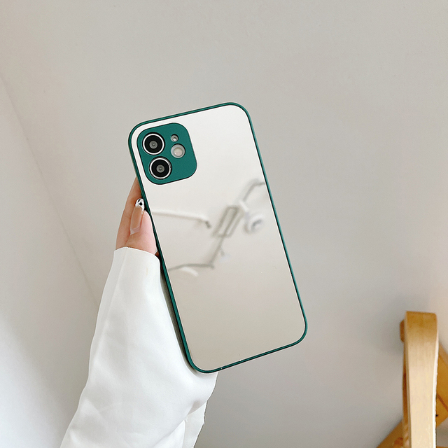 Makeup Mirror Case For Iphone 11 12 Mini Pro MAX X XR XS MAX 7 8 Plus SE 2020 Soft TPU Bumper Shockproof Cover Phone Case
