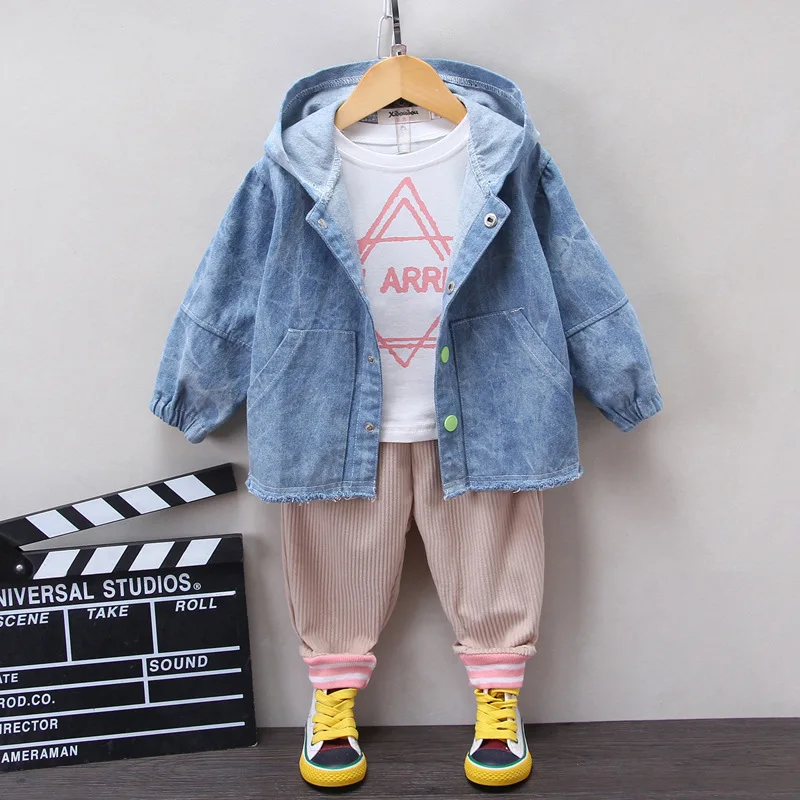 

CHILDREN'S Suit 2020 Spring And Autumn Children Baby Fashion Korean-style Cowboy Five-pointed Star Coat Three-piece Set