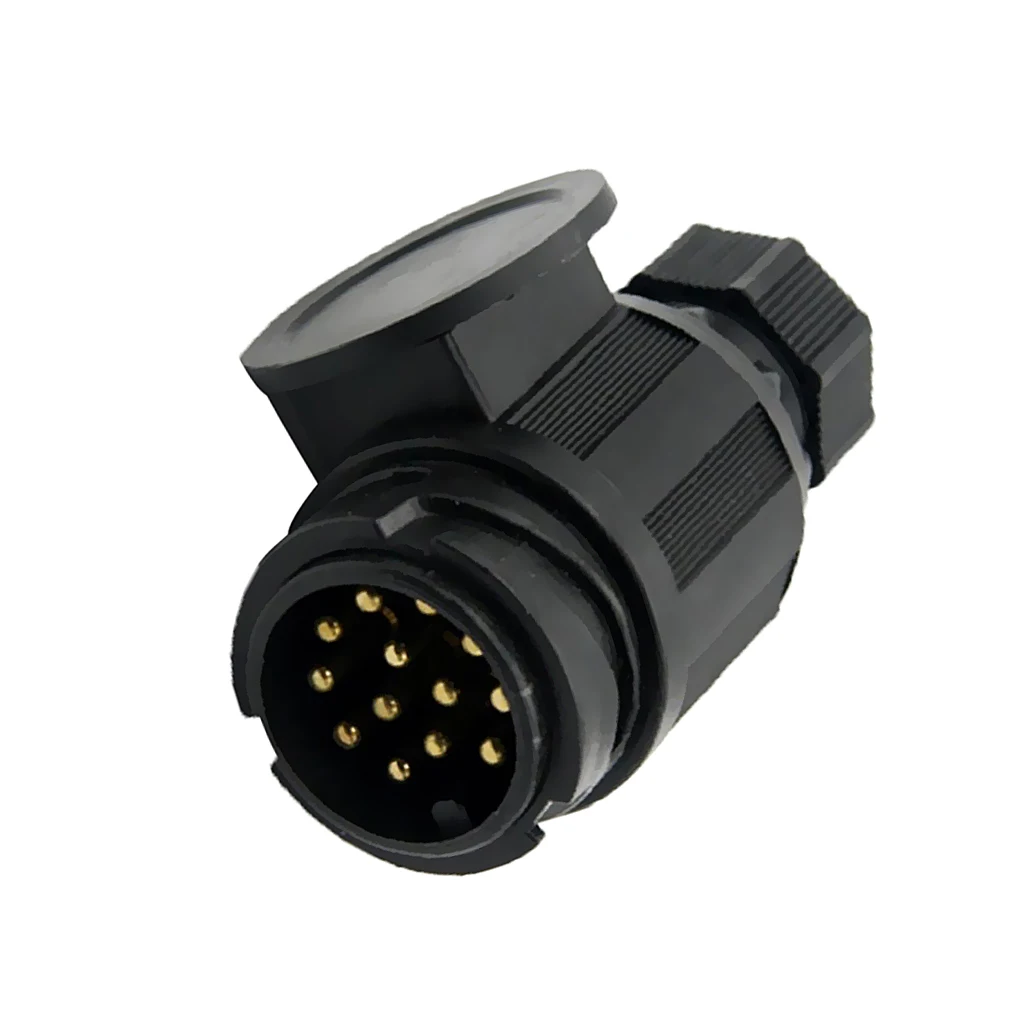 Round 13 Way Pin Trailer Boat Light Adapter Plug Connector Weather Proof