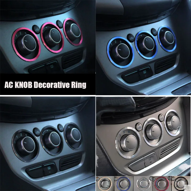 car styling Aluminium alloy air AC knobs Switch knobs decoration ring
