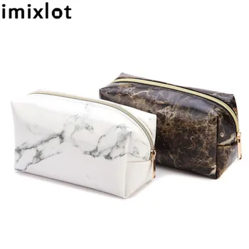 

Imixlot Cosmetic Bag PU Leather Waterproof Make Up Bag Travel Make Up Wash Toiletry Storage Pouch Home Sundries Case