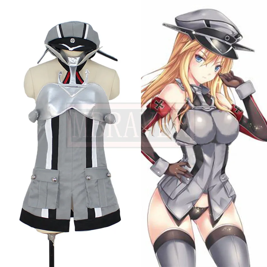 

Костюм для косплея Kantai Collection Bismarck, женский костюм на Хэллоуин, изготовленный на заказ, любого размера