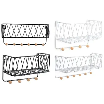 

Creative Simple Nordic Wrought Iron Grid Wall Shelf Ornaments Home Wall Hook Wall Mounted Storage Rack Decoration Housekeeper