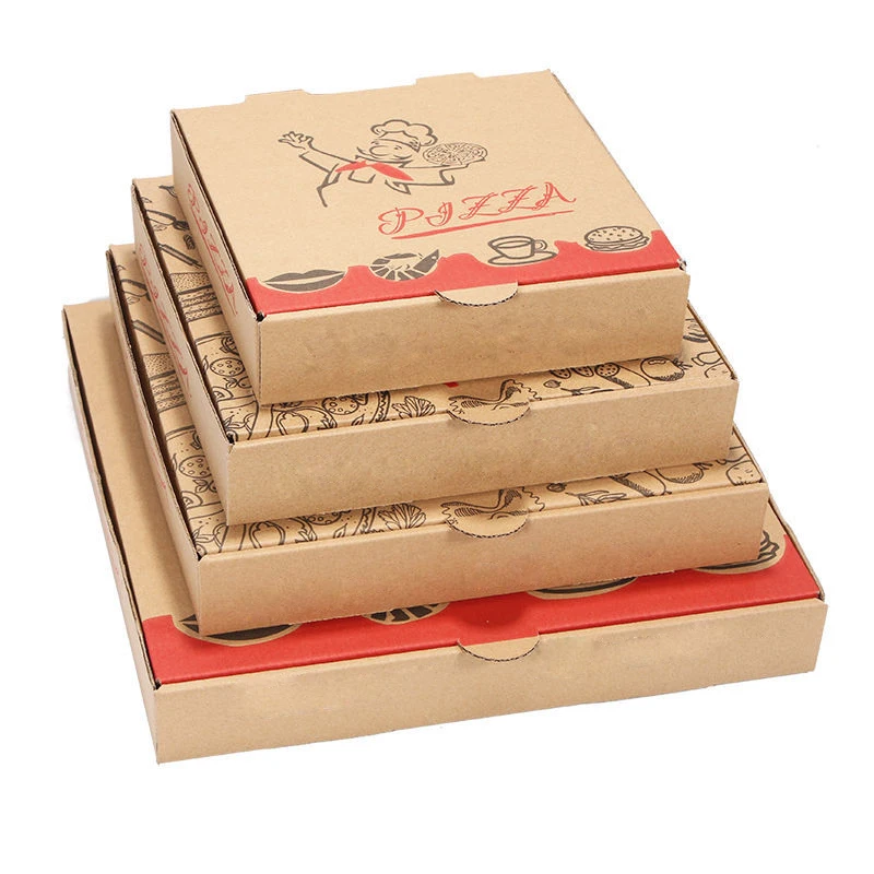 Wholesale 35 CM 9 Inch Pizza Box Package Carton Supplier Custom Design Printed Packing Bulk Cheap Pizza Boxes With Logo 2
