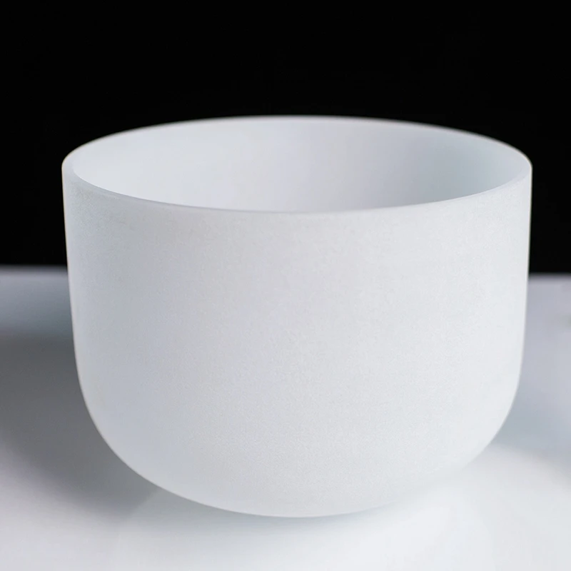 8Inch Note Perfect Sound Chakra Frosted Quartz Crystal Singing Bowl