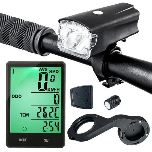 INBIKE 2.8 ''большой Экран велосипедов компьютер Беспроводной велокомпьютер непромокаемые Спидометр пробега Велоспорт измеримым секундомер - Цвет: Computer and light